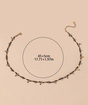 Collier Cordon acier inoxydable perles cristal 25CA003