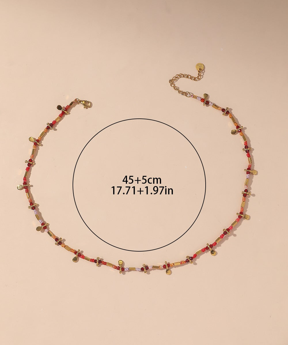 Collier Cordon acier inoxydable perles cristal 25CA003