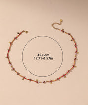 Collier Cordon acier inoxydable perles cristal 25CA003