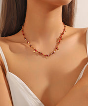Collier Cordon acier inoxydable perles cristal 25CA003