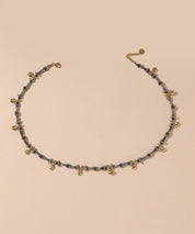 Collier Cordon acier inoxydable perles cristal 25CA013
