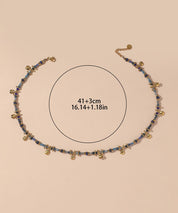 Collier Cordon acier inoxydable perles cristal 25CA013