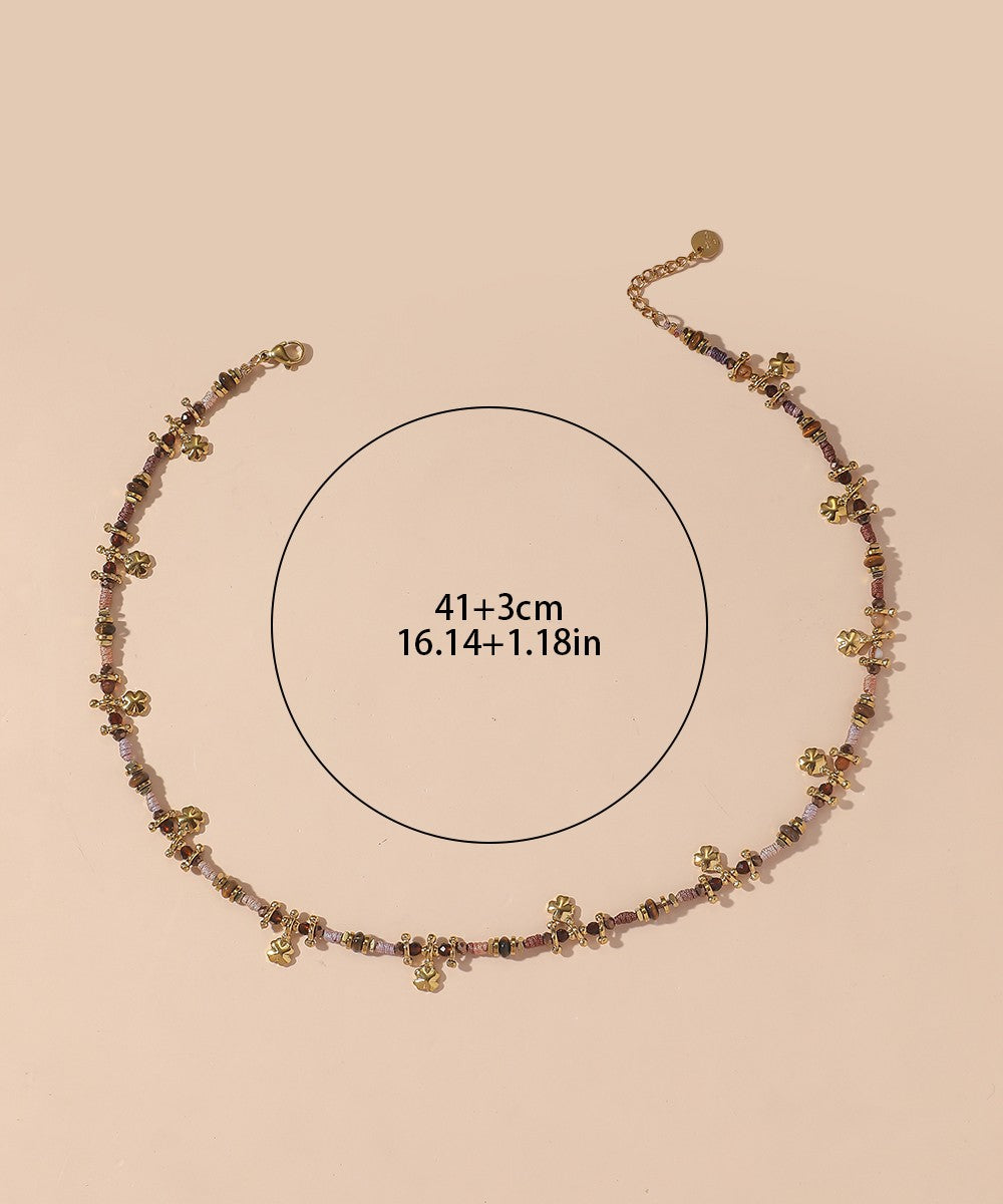 Collier Cordon acier inoxydable perles cristal 25CA013