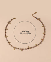 Collier Cordon acier inoxydable perles cristal 25CA013