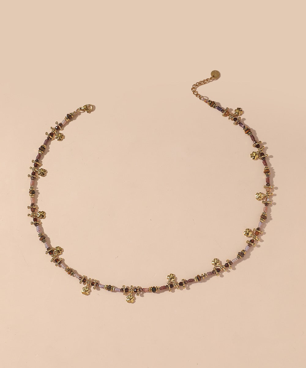 Collier Cordon acier inoxydable perles cristal 25CA013