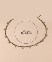 Collier Cordon acier inoxydable perles cristal 25CA013
