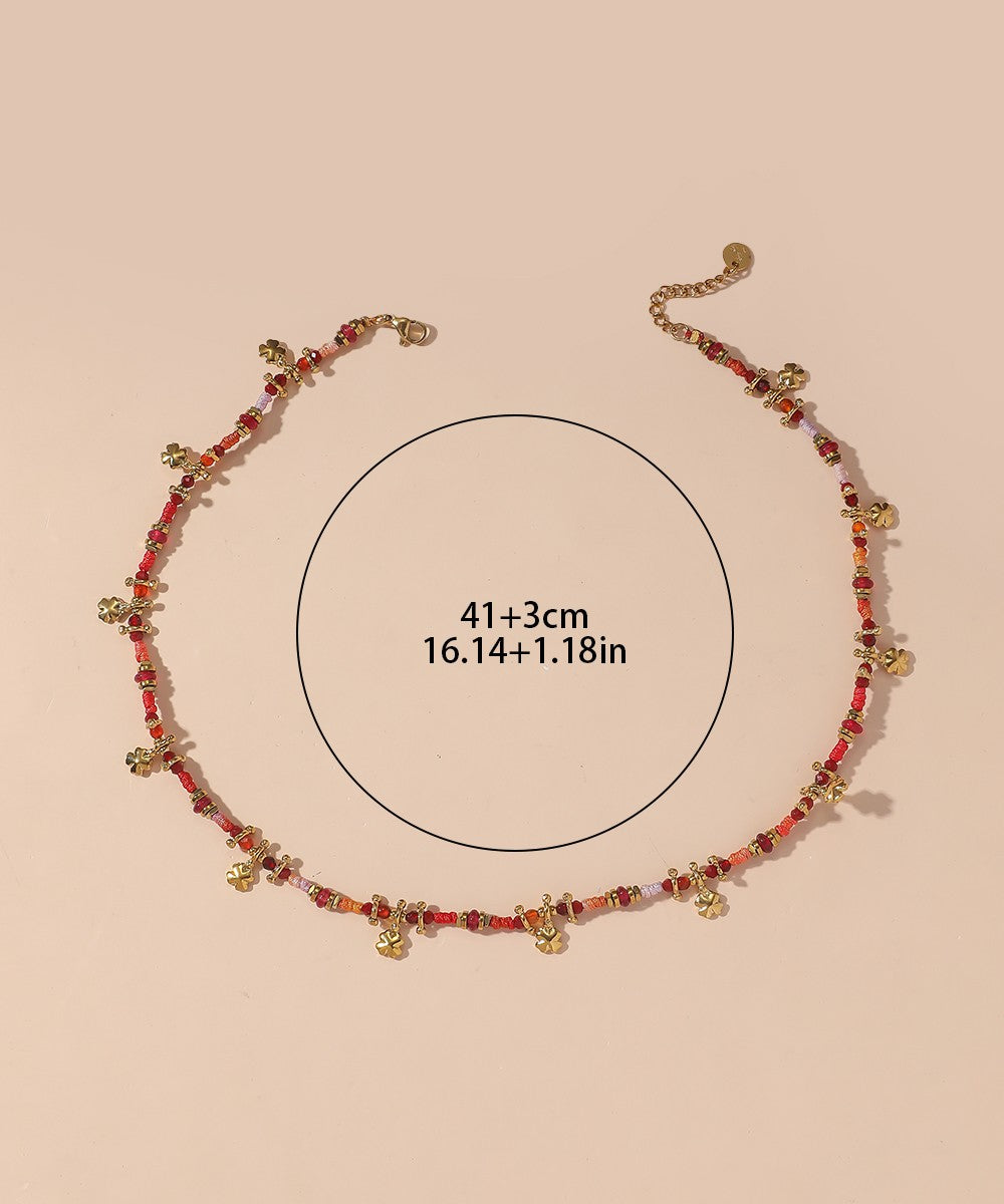 Collier Cordon acier inoxydable perles cristal 25CA013
