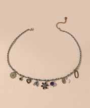 Collier Cordon acier inoxydable perles cristal 25CA004