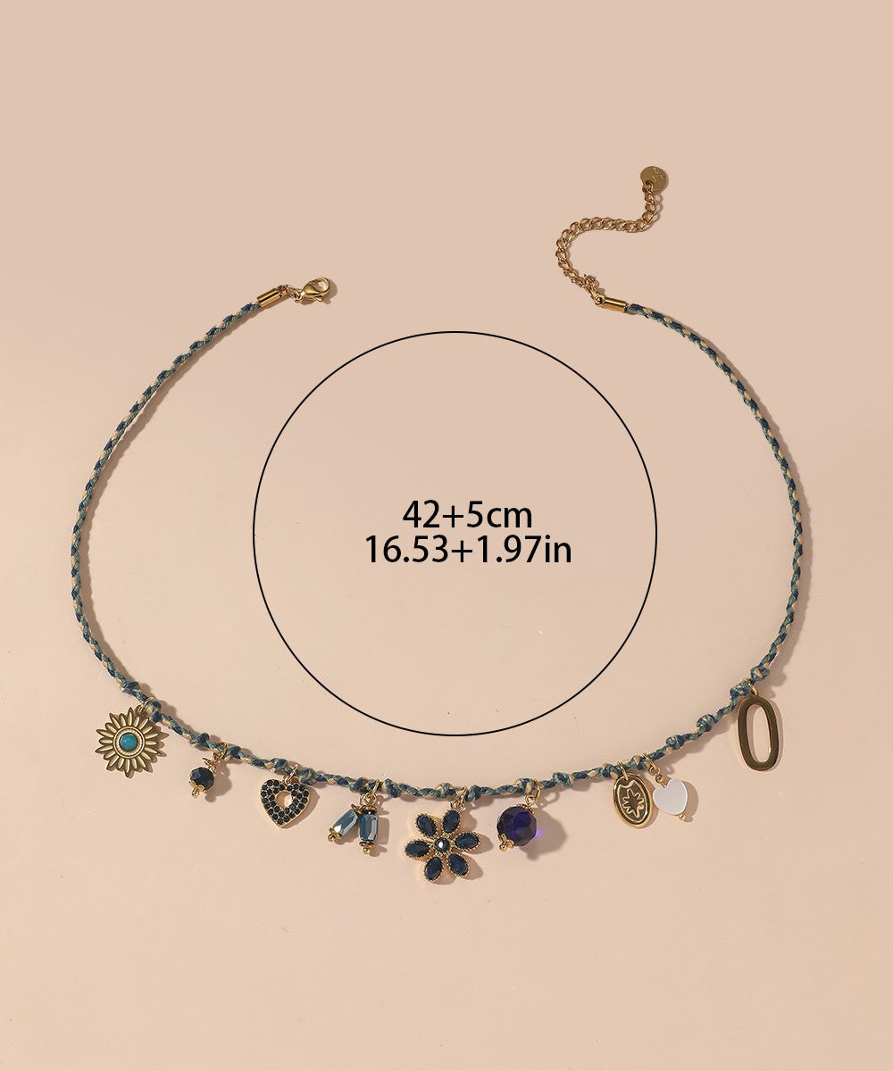 Collier Cordon acier inoxydable perles cristal 25CA004