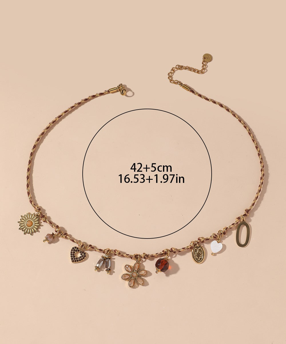 Collier Cordon acier inoxydable perles cristal 25CA004