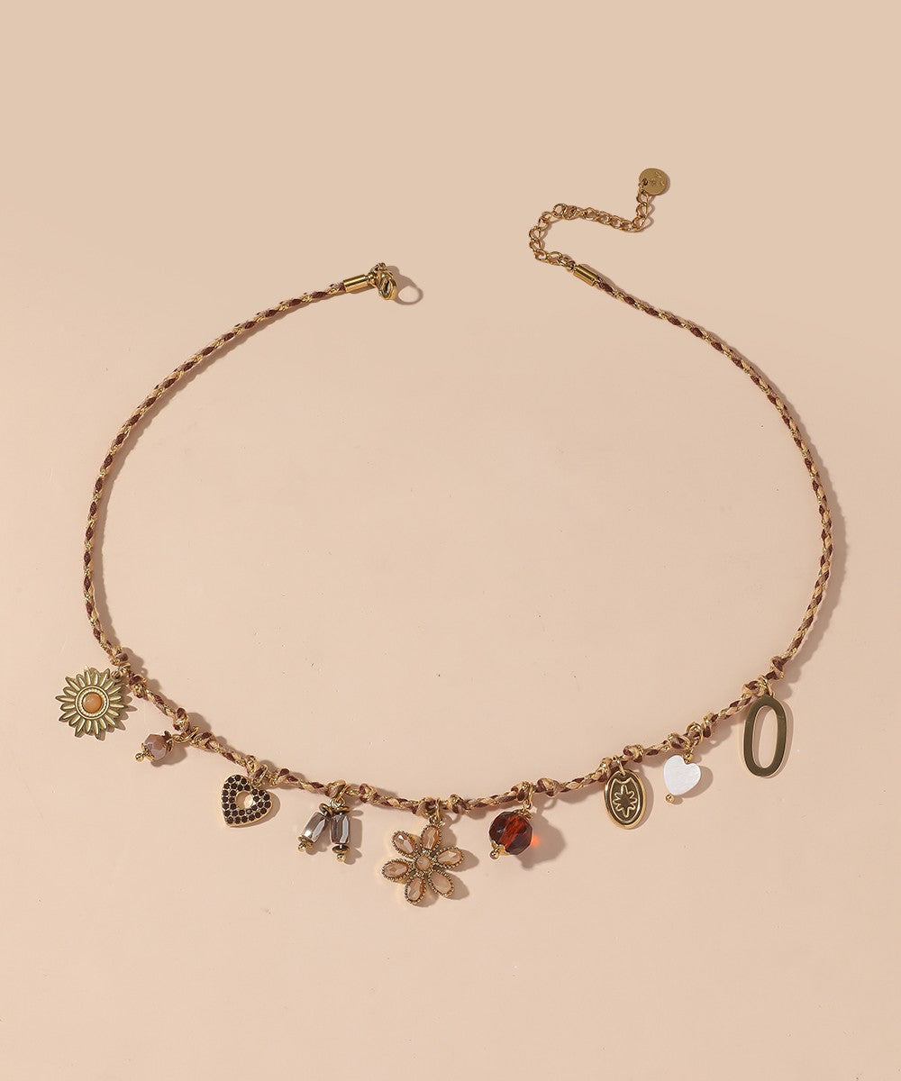 Collier Cordon acier inoxydable perles cristal 25CA004