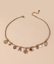 Collier Cordon acier inoxydable perles cristal 25CA004