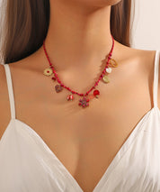 Collier Cordon acier inoxydable perles cristal 25CA004