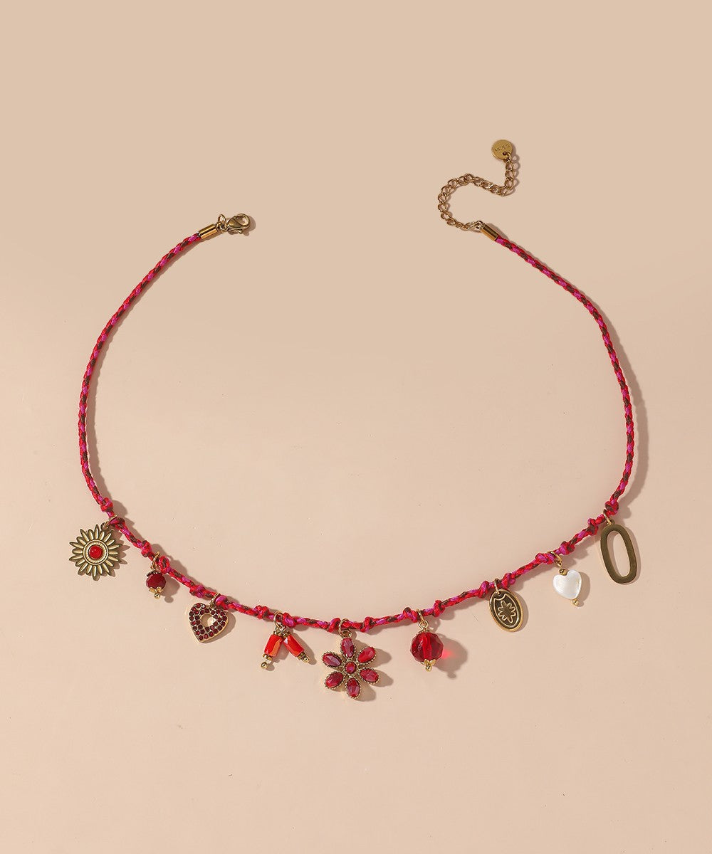 Collier Cordon acier inoxydable perles cristal 25CA004