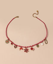 Collier Cordon acier inoxydable perles cristal 25CA004
