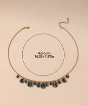 Collier acier inoxydable perles cristal 25CA012