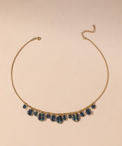 Collier acier inoxydable perles cristal 25CA012