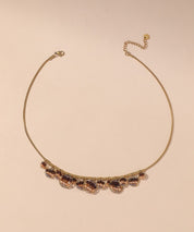 Collier acier inoxydable perles cristal 25CA012