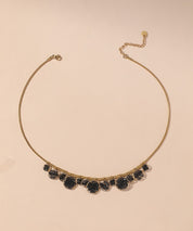 Collier acier inoxydable perles cristal 25CA012