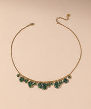 Collier acier inoxydable perles cristal 25CA012