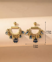 Boucles d'Oreilles Clou Acier inoxydable perles cristal 25BOA001