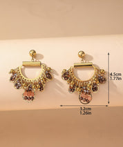 Boucles d'Oreilles Clou Acier inoxydable perles cristal 25BOA001