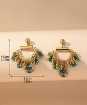 Boucles d'Oreilles Clou Acier inoxydable perles cristal 25BOA001