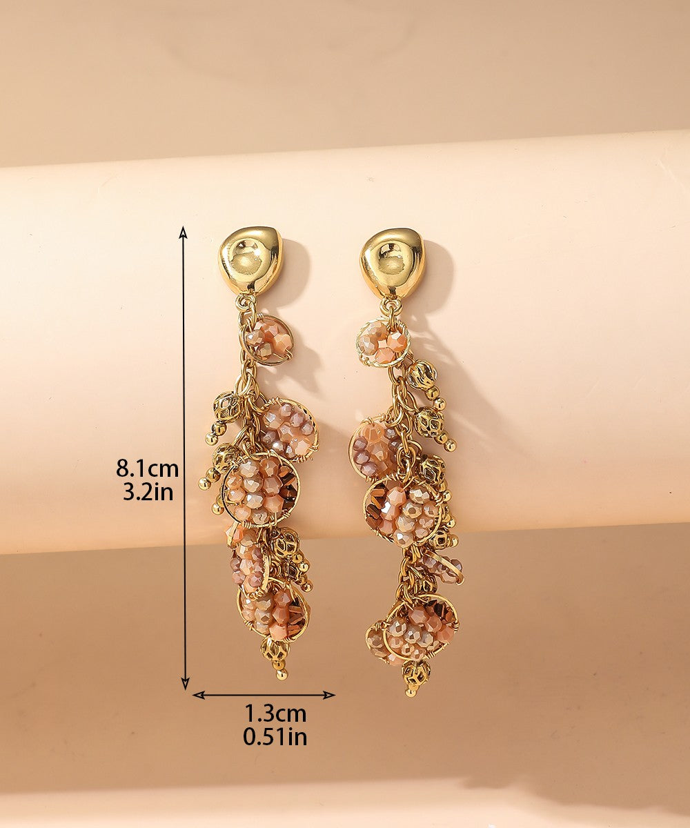 Boucles d'Oreilles Clou Acier inoxydable perles cristal 25BOA002