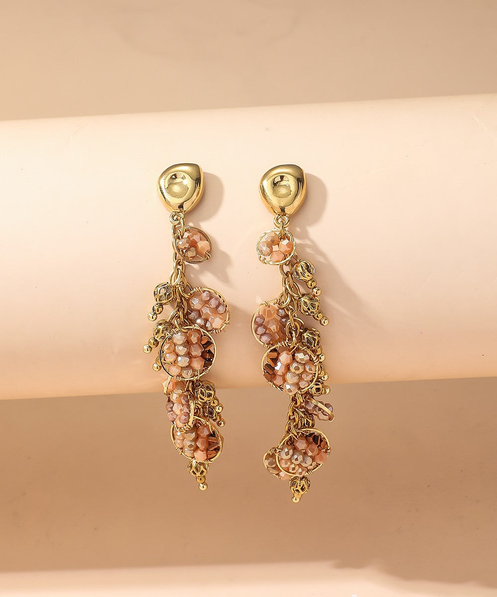 Boucles d'Oreilles Clou Acier inoxydable perles cristal 25BOA002