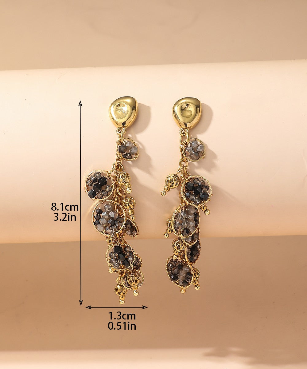 Boucles d'Oreilles Clou Acier inoxydable perles cristal 25BOA002