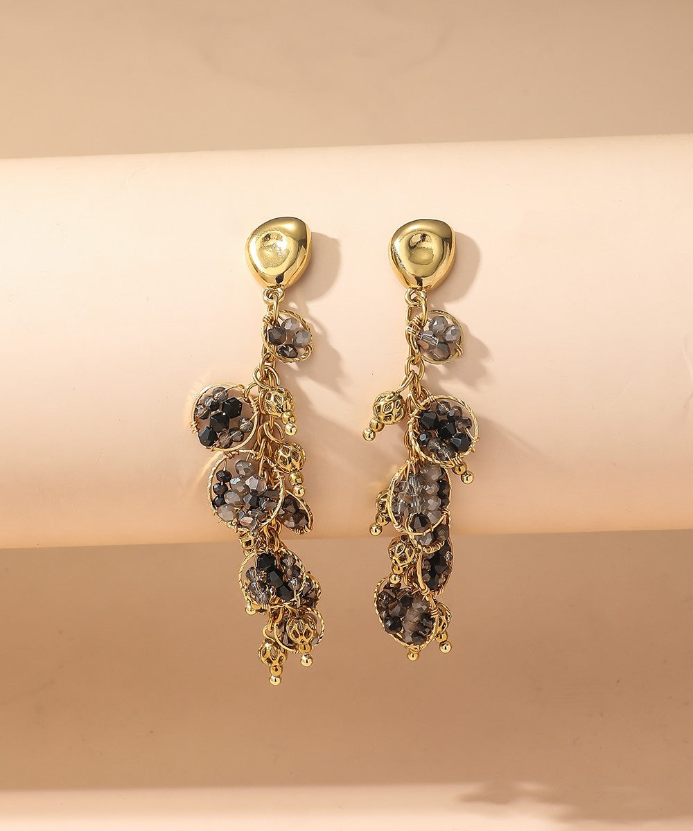 Boucles d'Oreilles Clou Acier inoxydable perles cristal 25BOA002