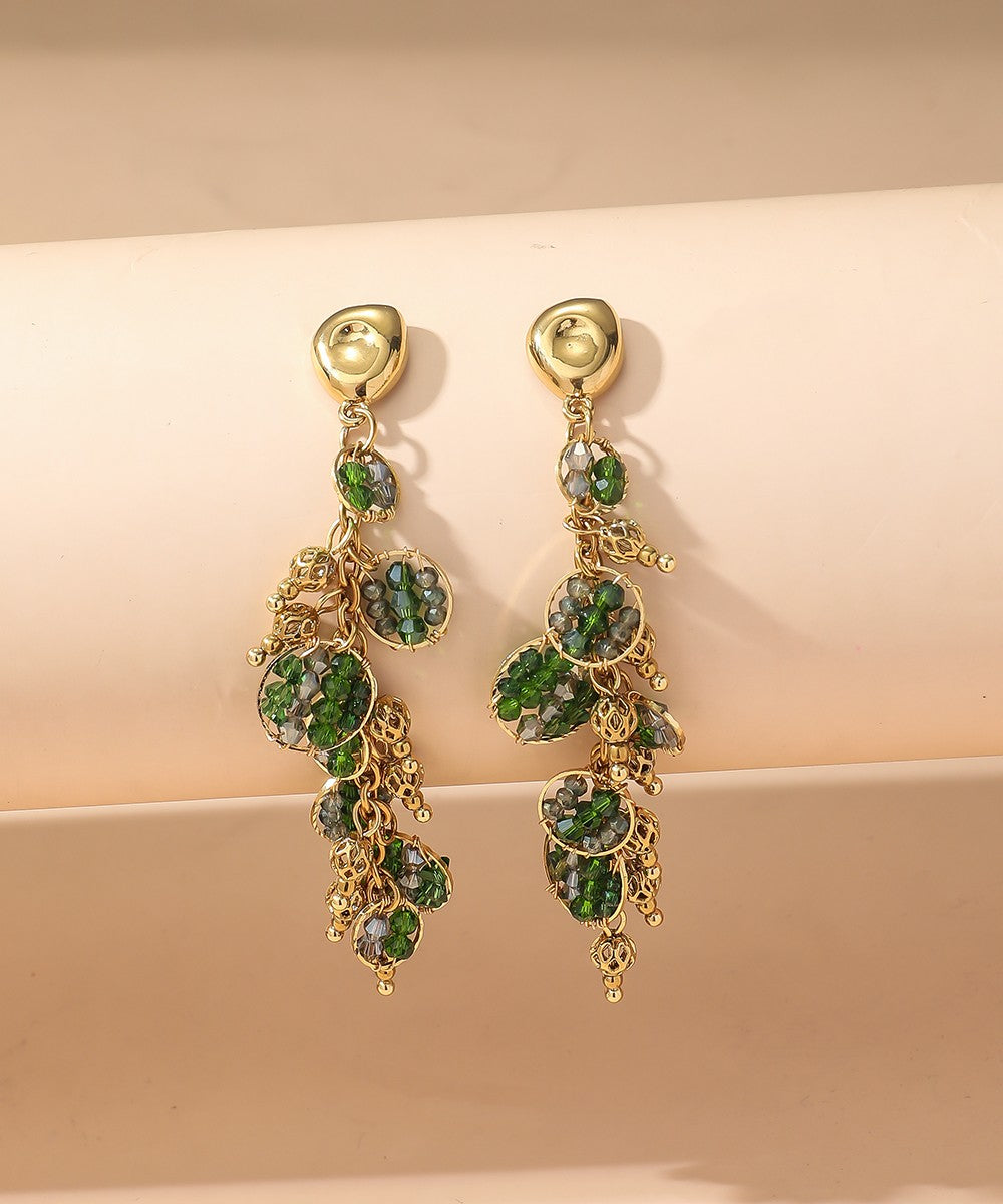 Boucles d'Oreilles Clou Acier inoxydable perles cristal 25BOA002