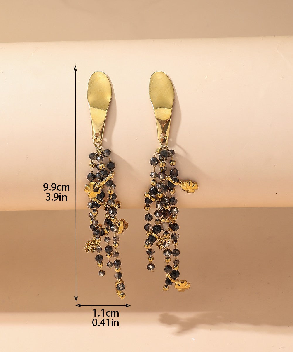 Boucles d'Oreilles Clou Acier inoxydable perles cristal 25BOA005