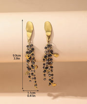 Boucles d'Oreilles Clou Acier inoxydable perles cristal 25BOA005
