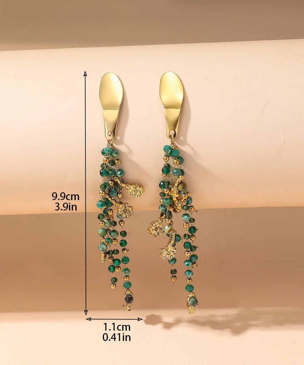 Boucles d'Oreilles Clou Acier inoxydable perles cristal 25BOA005
