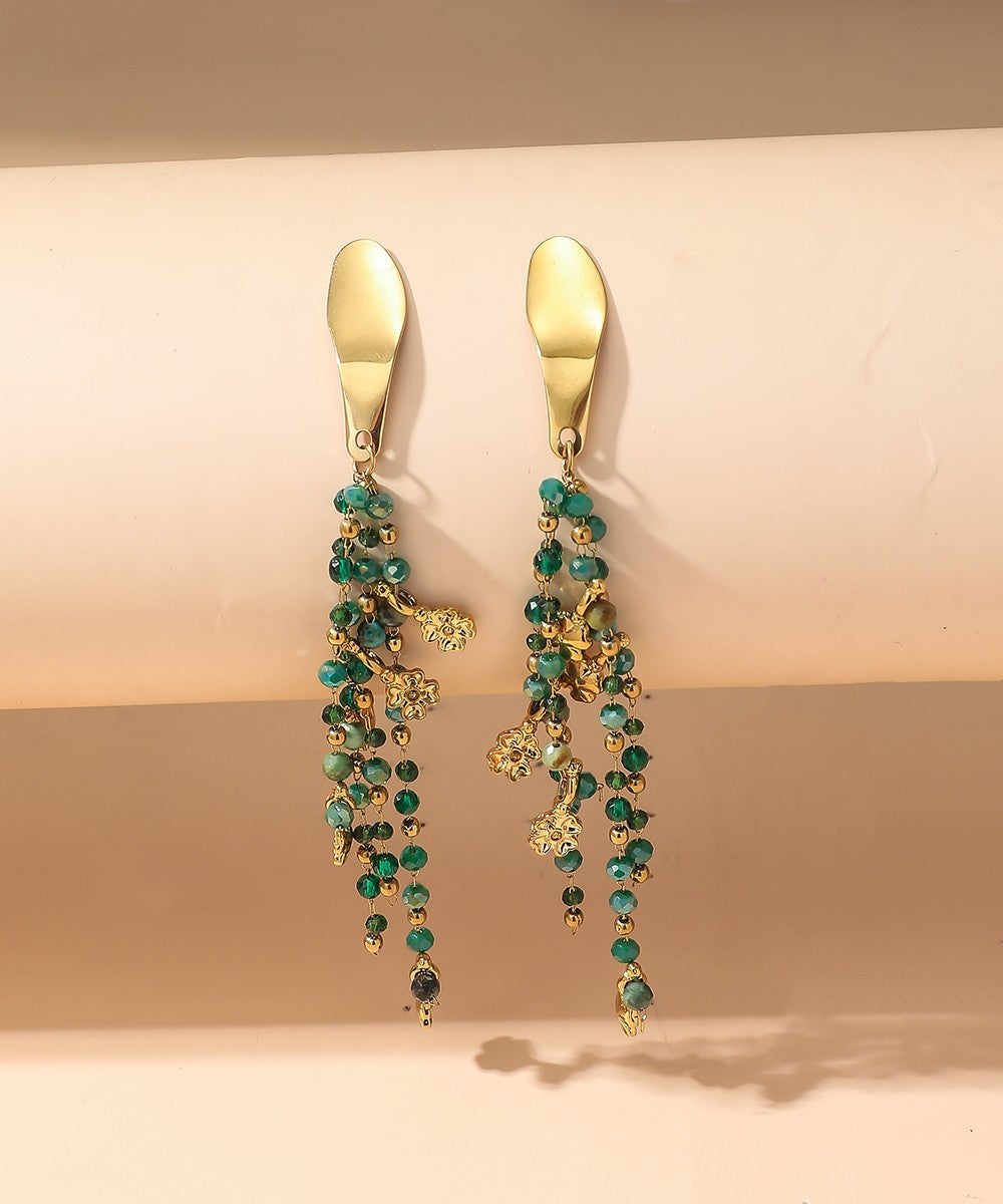 Boucles d'Oreilles Clou Acier inoxydable perles cristal 25BOA005