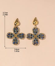 Boucles d'Oreilles Clou Acier inoxydable perles cristal 25BOA006