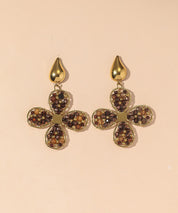 Boucles d'Oreilles Clou Acier inoxydable perles cristal 25BOA006