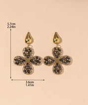 Boucles d'Oreilles Clou Acier inoxydable perles cristal 25BOA006