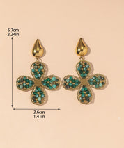 Boucles d'Oreilles Clou Acier inoxydable perles cristal 25BOA006