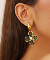 Boucles d'Oreilles Clou Acier inoxydable perles cristal 25BOA006