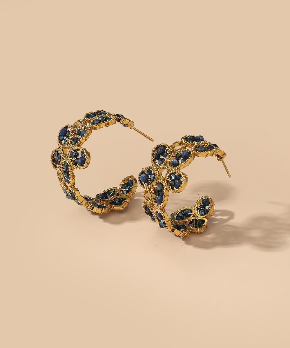 Boucles d'Oreilles Clou Acier inoxydable perles cristal 25BOA004