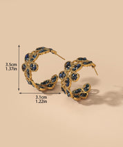 Boucles d'Oreilles Clou Acier inoxydable perles cristal 25BOA004