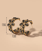 Boucles d'Oreilles Clou Acier inoxydable perles cristal 25BOA004