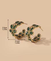 Boucles d'Oreilles Clou Acier inoxydable perles cristal 25BOA004