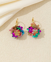 Boucles d’oreilles pendantes fleurs sequins Dormeuse – 26AHBO001
