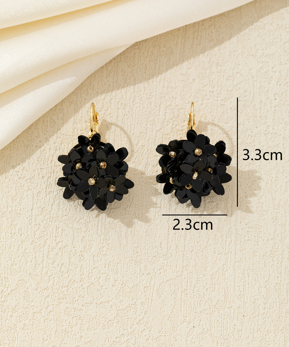 Boucles d’oreilles pendantes fleurs sequins Dormeuse – 26AHBO001