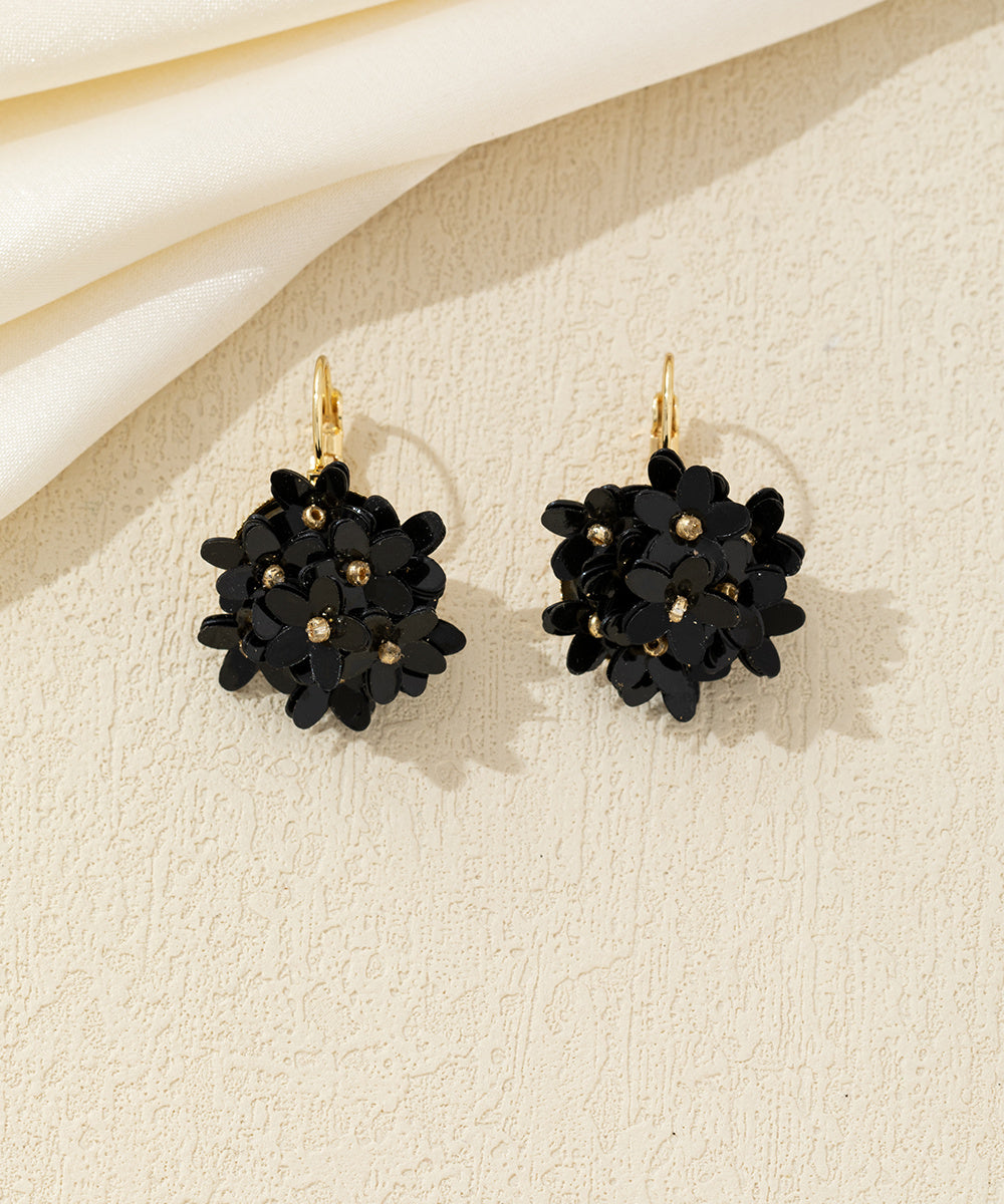 Boucles d’oreilles pendantes fleurs sequins Dormeuse – 26AHBO001