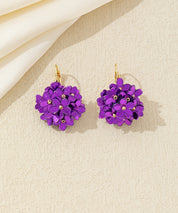 Boucles d’oreilles pendantes fleurs sequins Dormeuse – 26AHBO001