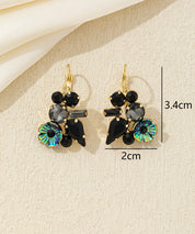 Boucles d’oreilles dormeuses florales multiformes en verre – 26AHBO002